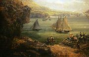 Louis-Philippe Crepin Fight of the Poursuivante against the British ship Hercules USA oil painting artist